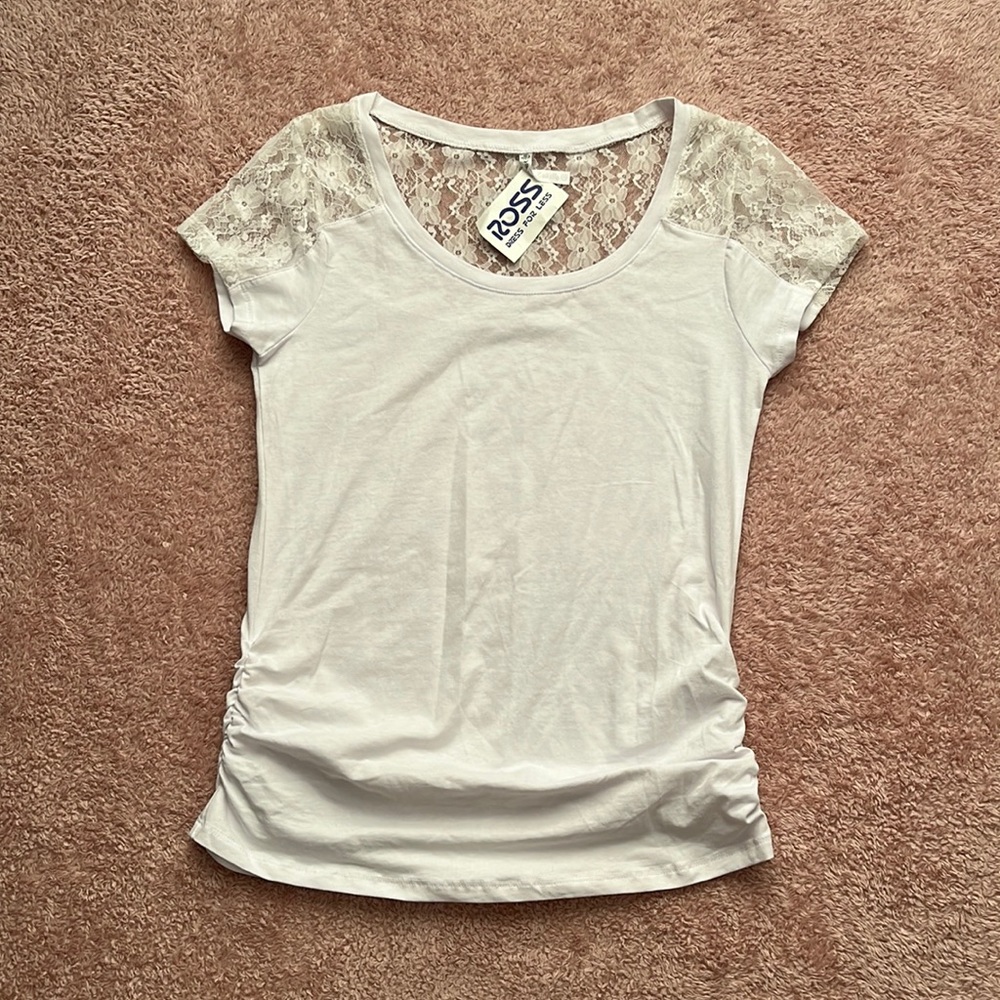 White Lace Short Sleeve Tee